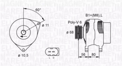 MAGNETI MARELLI 063731557010 -  Генератор, 12В 90А
